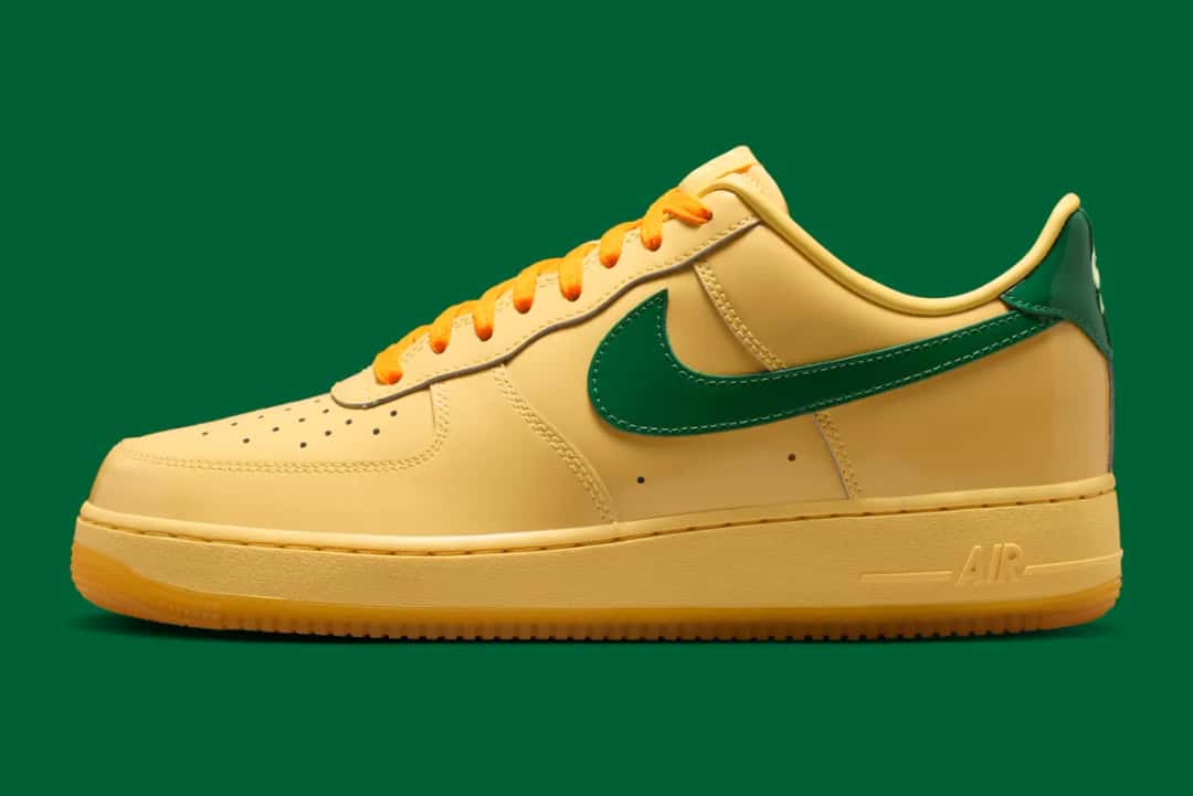 Nike Air Force 1 Low Patent Leather Topaz Gold