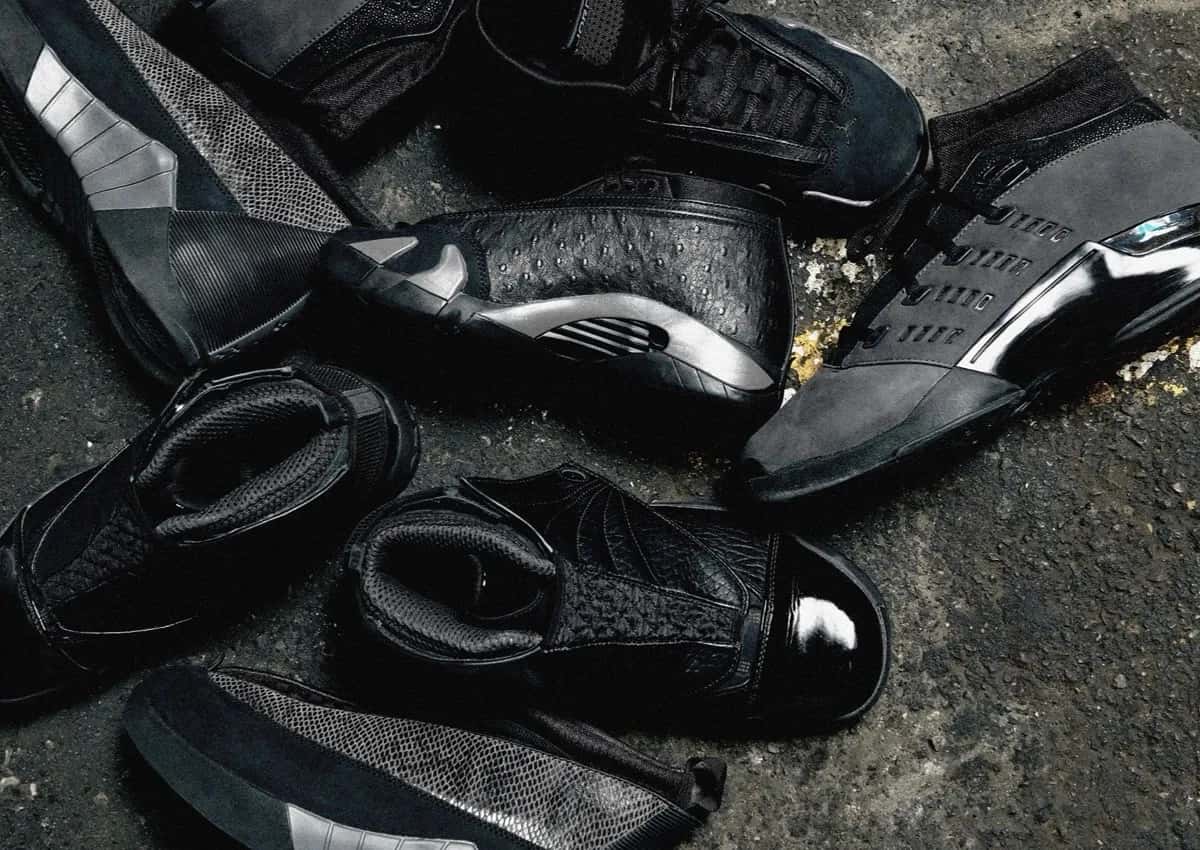 Air Jordan Black Pack 2026: Air Jordan 14 Low, 15, 16 y 17 Low en negro con texturas exóticas