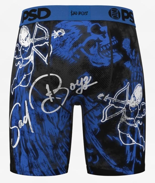PSD x SAD BOYZ by Junior H Azul Angel Boxer Briefs, foto 3