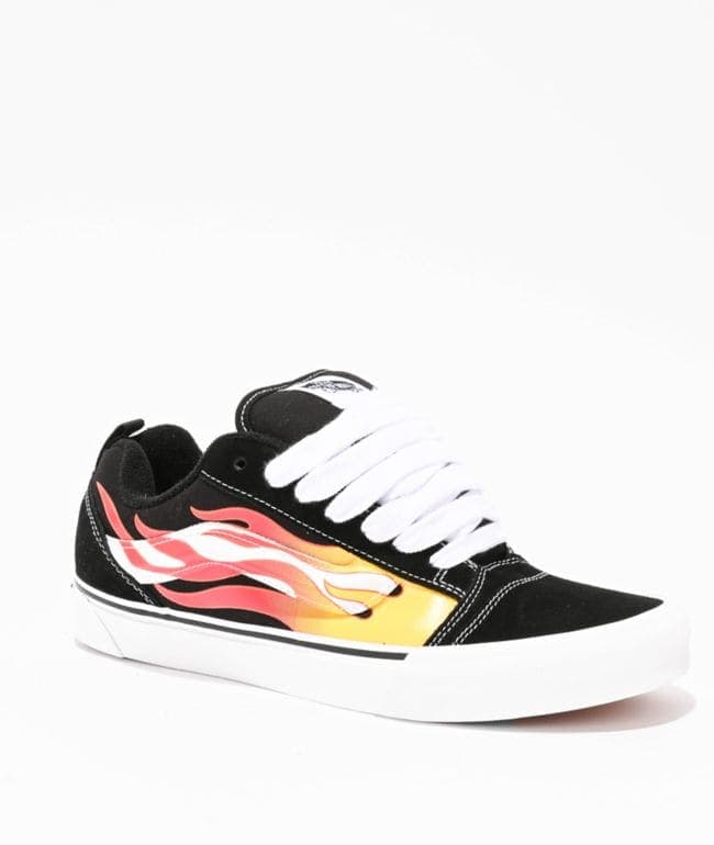 Vans Knu Skool Flame Black & Red Skate Shoes, foto 2